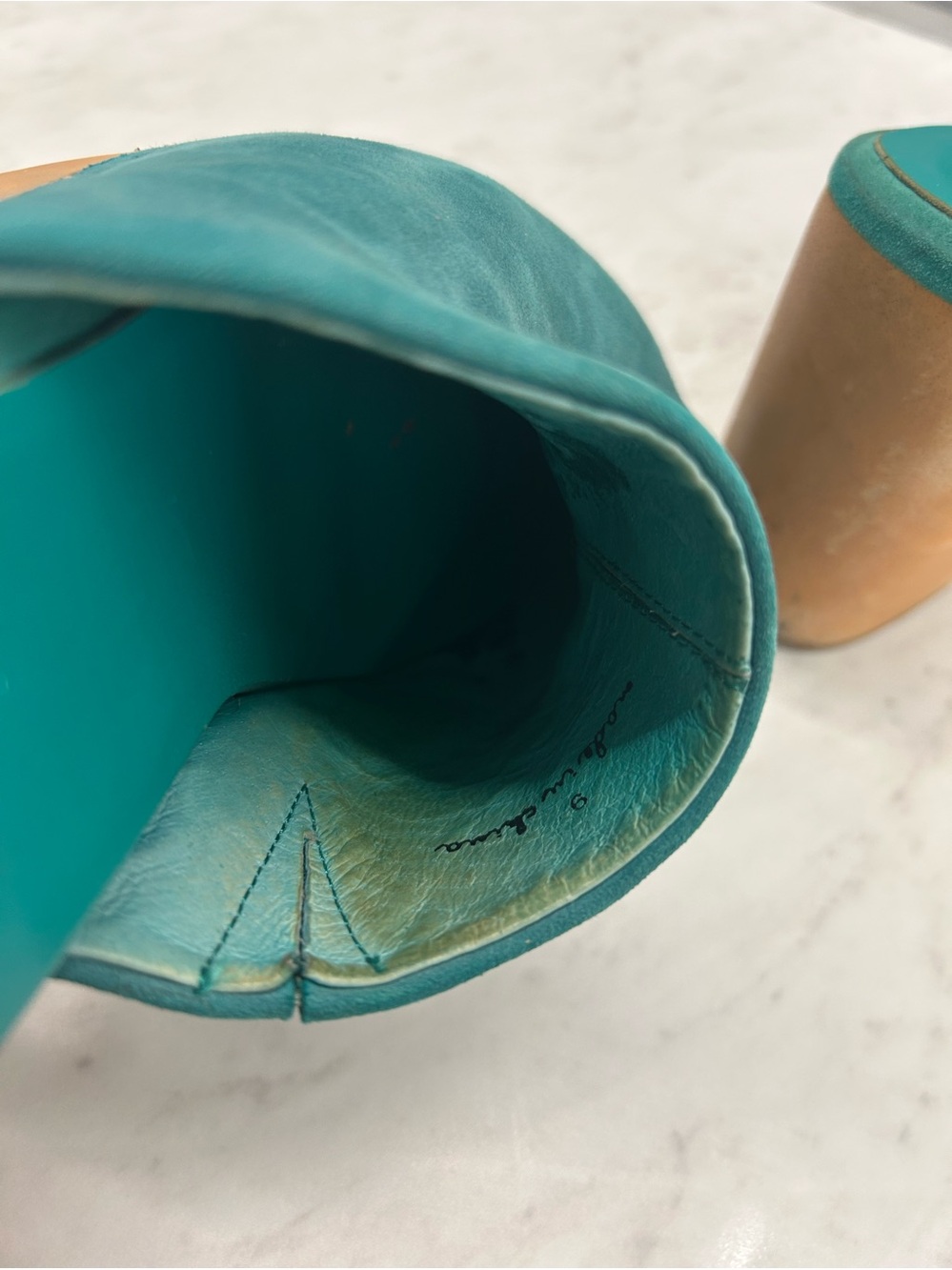Charlotte Stone Marlo turquoise blue teal clogs size 9 - Picture 7 of 7